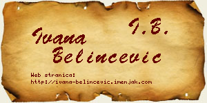 Ivana Belinčević vizit kartica